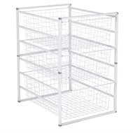 Flexi Storage White 6 Runner Kit with Baskets | Bunnings Warehouse