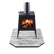 Scandia 1200 X 1200mm Black Ceramic Tile Hearth 