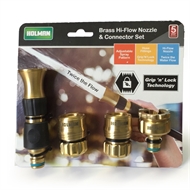 Holman 12mm Brass Hi Flow Nozzle And Connector Set | Bunnings Warehouse