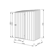 Garden Pro 1.52 x 0.78 x 1.95m Zinc Masterstore Garden Shed