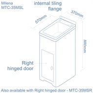 Milena 35L Stainless Steel Skinny Mini Laundry Trough And Poly Cabinet ...