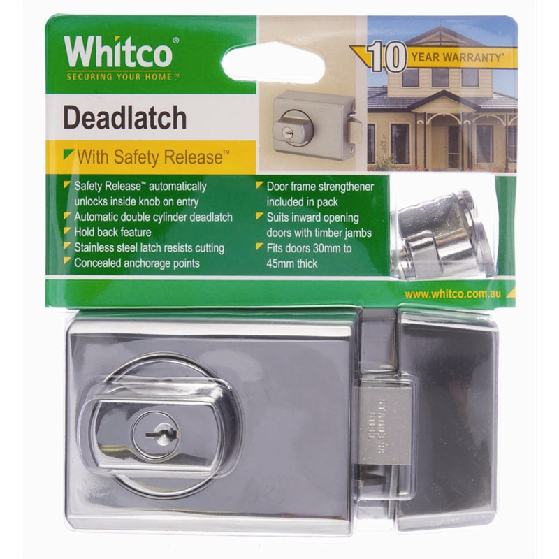 Whitco Bright Chrome Double Cylinder Deadlatch Bunnings Warehouse