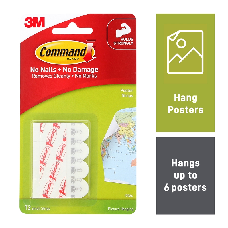Command™ White Adhesive Poster Strips 12 Pack Bunnings Warehouse