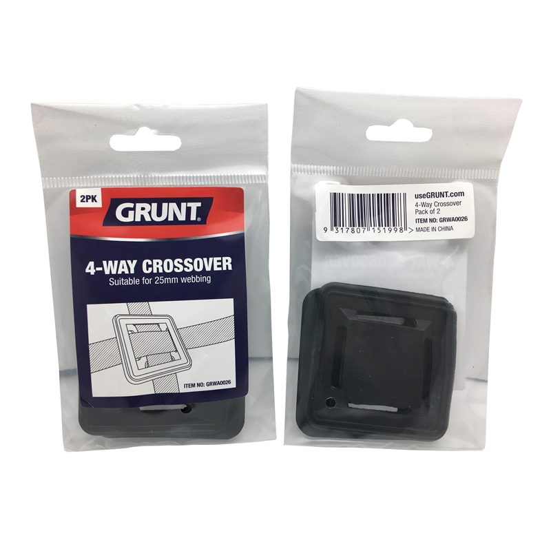 Grunt 25mm Webbing 4 Way Cross Over - 2 Pack | Bunnings Warehouse