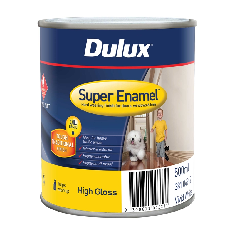 Dulux Super  Enamel 500ml High  Gloss  Vivid White Enamel Paint 