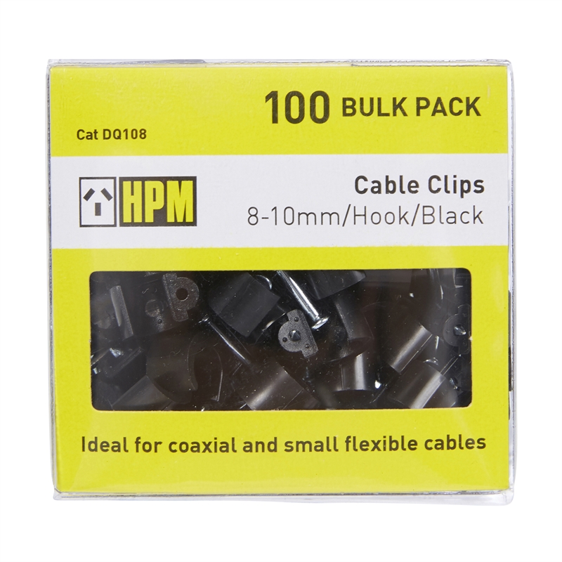 HPM 8 10mm Black Cable Clips 100 Pack Bunnings Warehouse