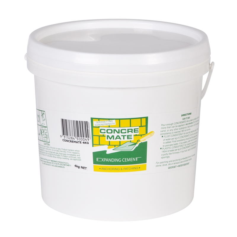 Timbermate Concremate Expanding Cement - 4kg | Bunnings Warehouse