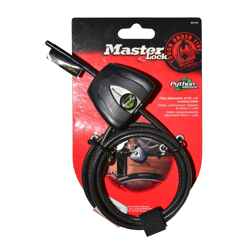 Master Lock 1.8m x 5mm Mini Python Adjustable Locking Cable