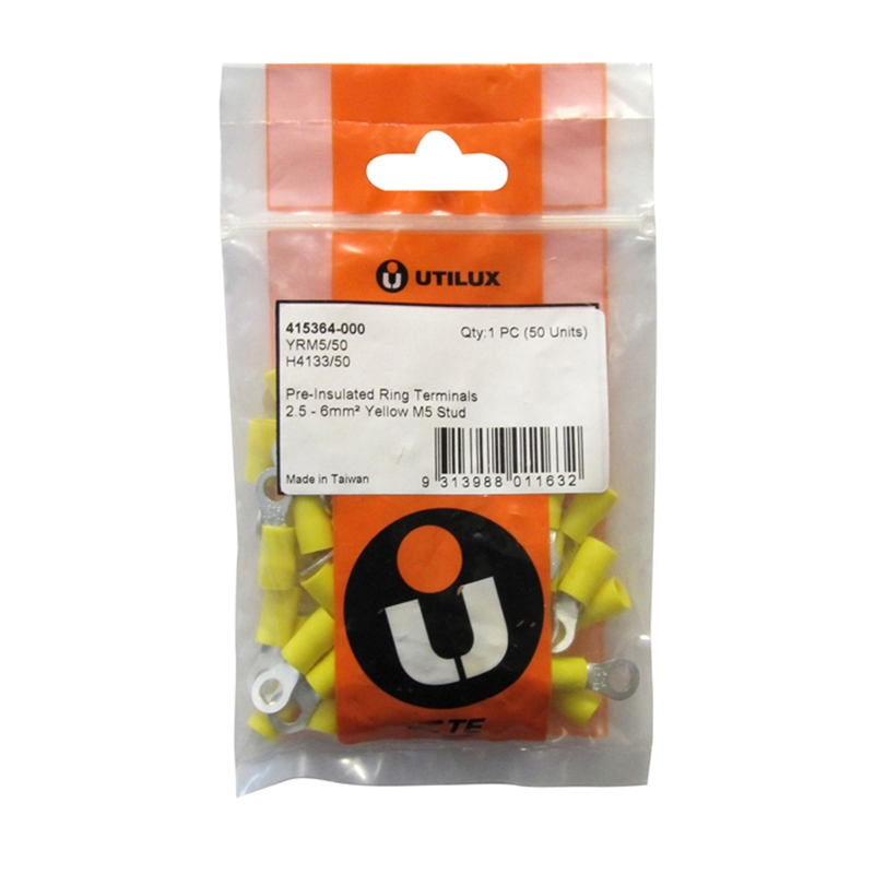 Utilux M5 Pre-Insulated Ring Terminal - 100 Pack I/N 4330957 | Bunnings ...