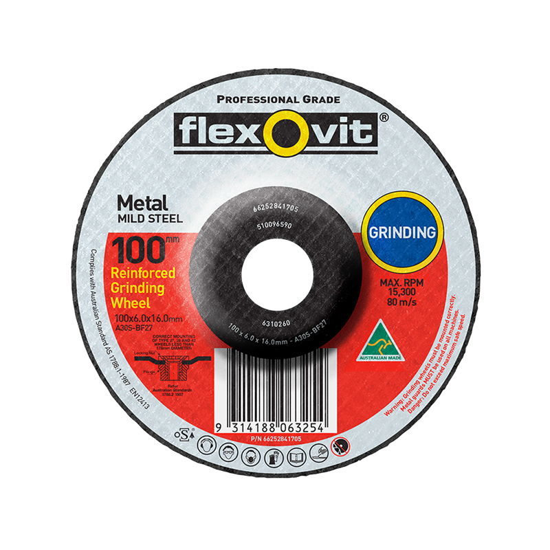 Flexovit 100 x 6.0 x 16mm Metal Grinding Wheel Bunnings Warehouse