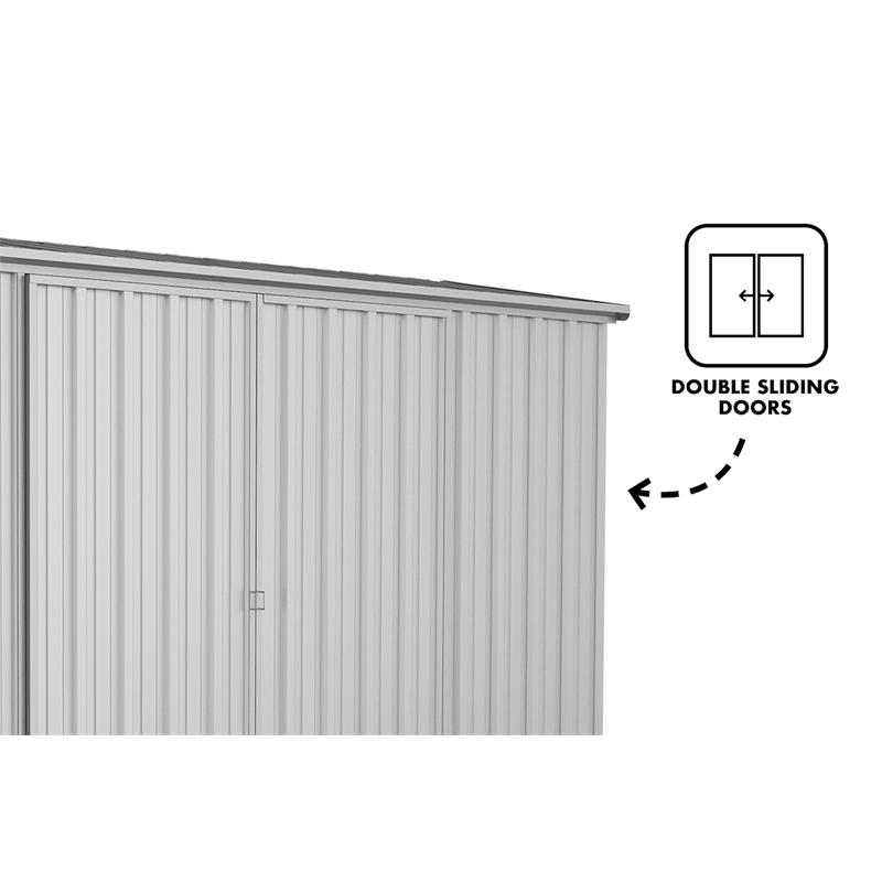 garden pro 3 x 0.78 x 1.95m skillion roof double door shed