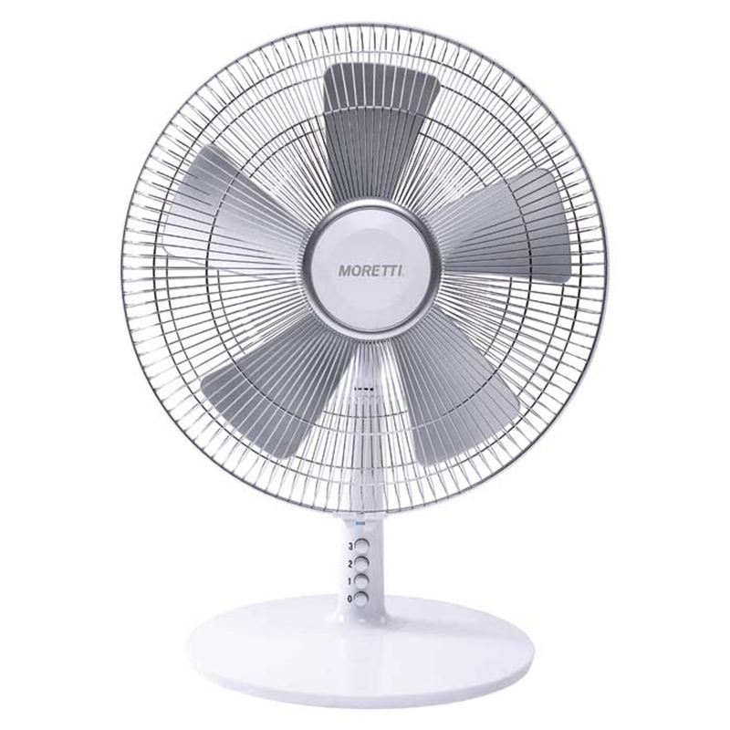 Moretti 30cm White / Silver Desk Fan Bunnings Warehouse