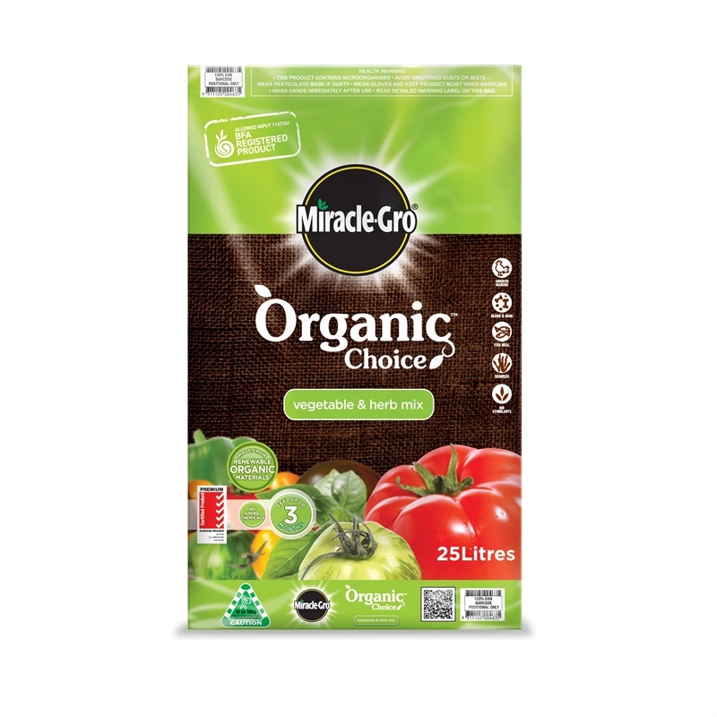 Miracle Grow 25L Organic Vegetable And Herb Potting Mix I/N 3010227