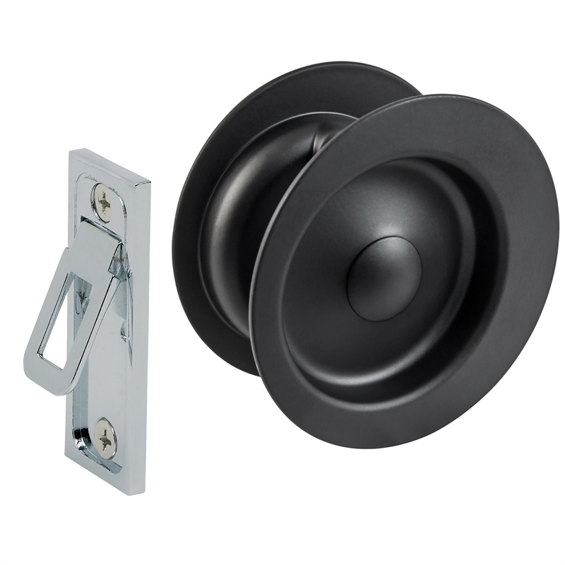 Gainsborough Matt Black Circular Sliding Cavity Passage Set