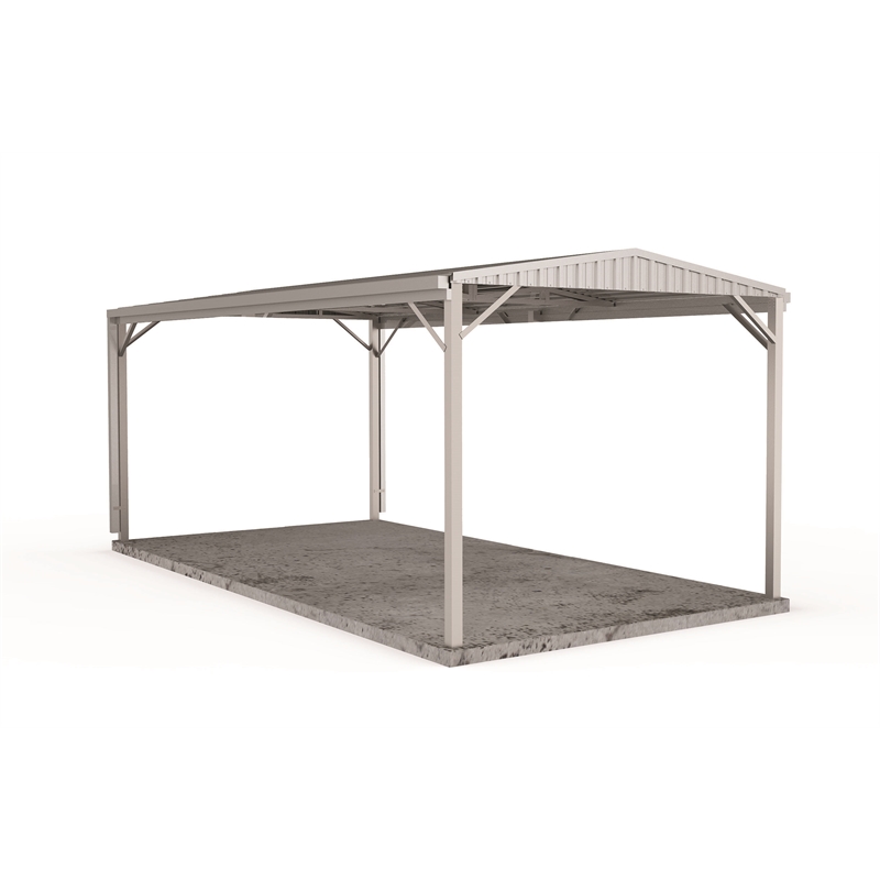 Absco Sheds 3.0 x 6.0 x 2.25m C1 Gable Roof Single Carport - Zincalume