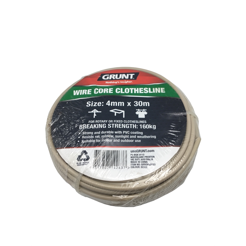 Grunt 4mm x 30m Beige Wire Core Clothesline Bunnings Warehouse