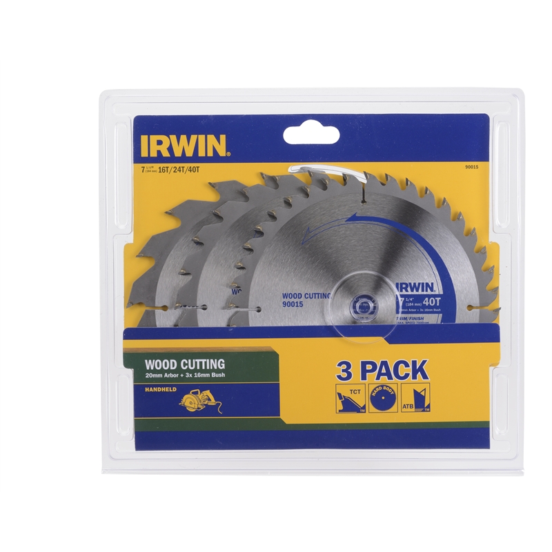 Irwin 184mm Circular Saw Blades 3 Pack I/N 6272841 Bunnings Warehouse