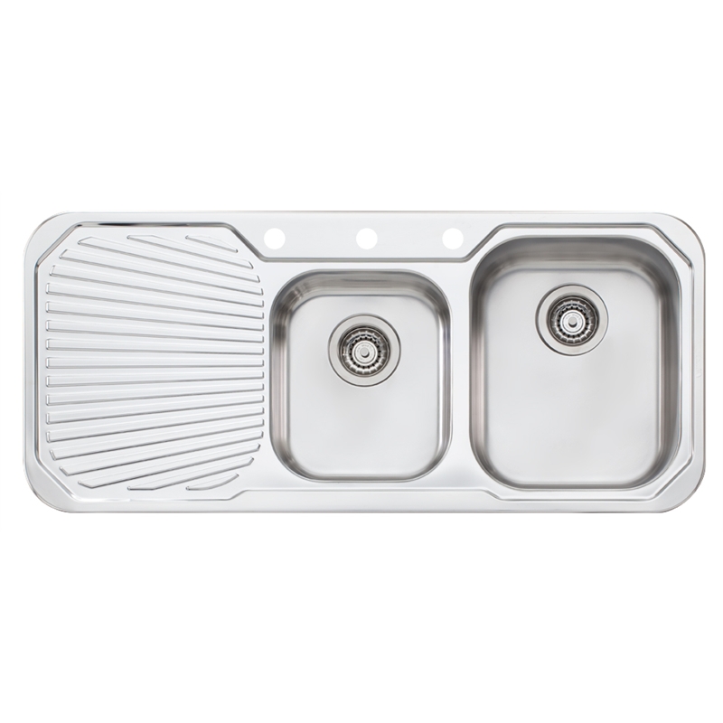 Oliveri 1080mm 1 75 Right Hand Bowl Petite Sink With 1 Tap Hole