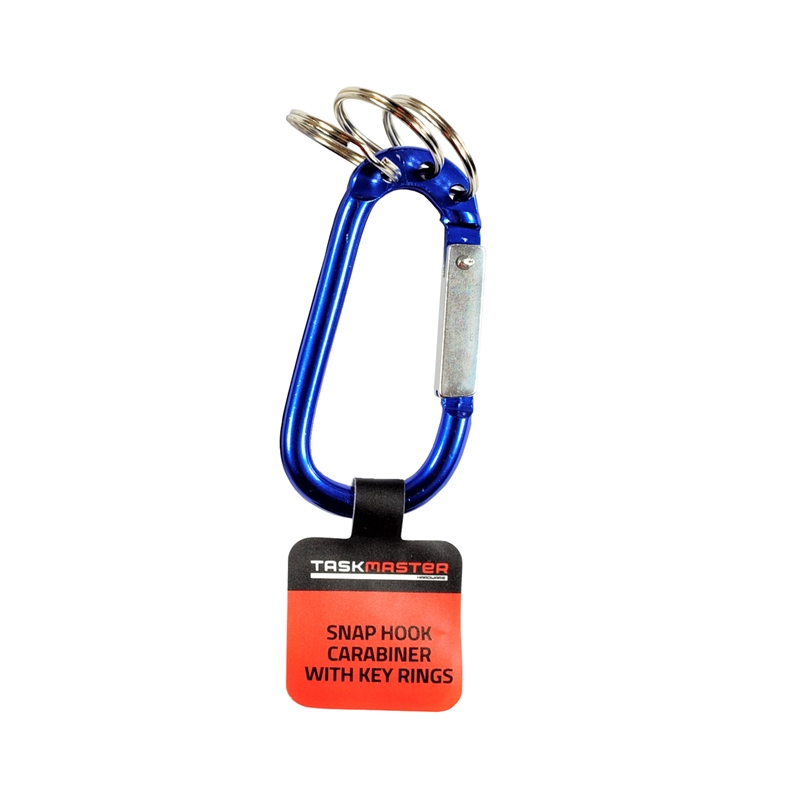 Taskmaster Aluminium Carabiner with 3 Key Rings Bunnings Warehouse