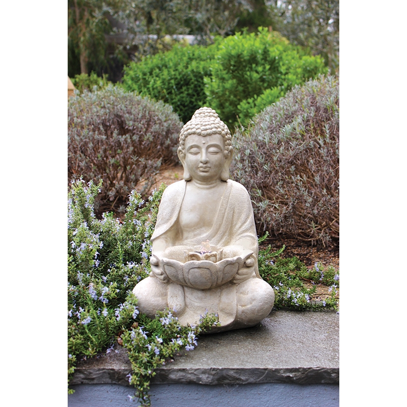 Water Magic 29.5 x 45cm Lotus Buddha Water Fountain | Bunnings Warehouse