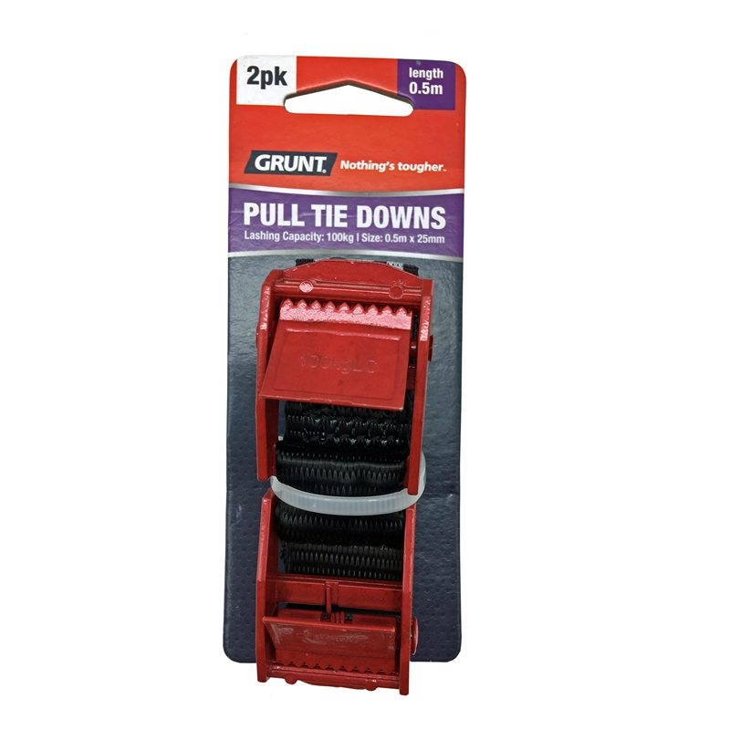 Grunt 25mm x 0.5m Pull Tie Down Strap 2 Pack Bunnings Warehouse