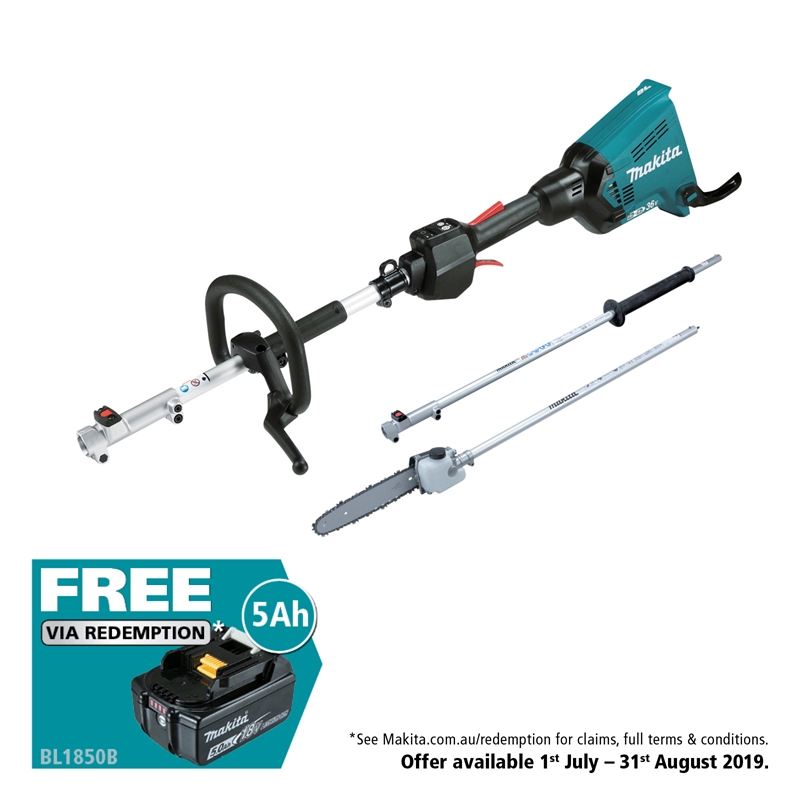 Makita 18v Brushless Power Head With Extension Pole And Pole Saw Attachment