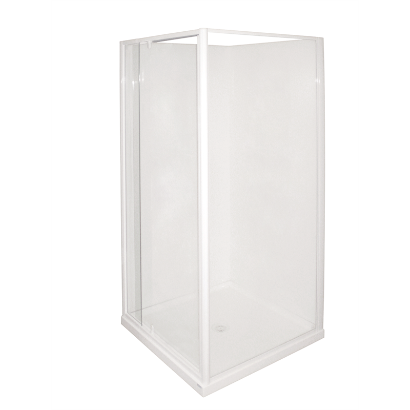 Marbletrend 900mm White Kimberley Shower Screen Door and Return Panel