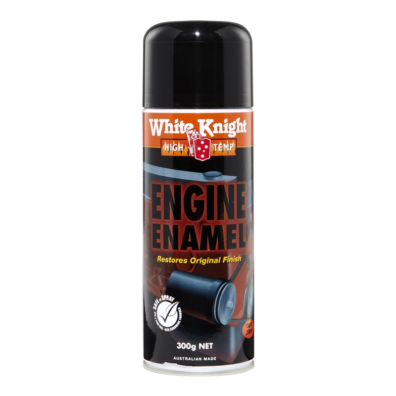 White Knight High Temp 300g Engine Enamel Spray Paint Flat Black