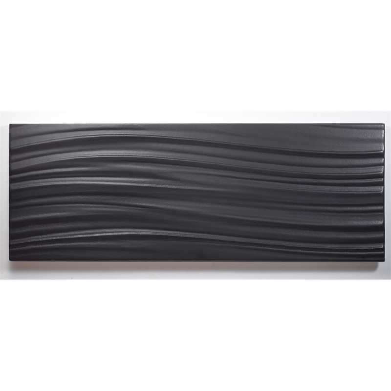 Johnson Tiles 400 x 150mm Charcoal Wave Satin Tones Wall Tile 17 Pack