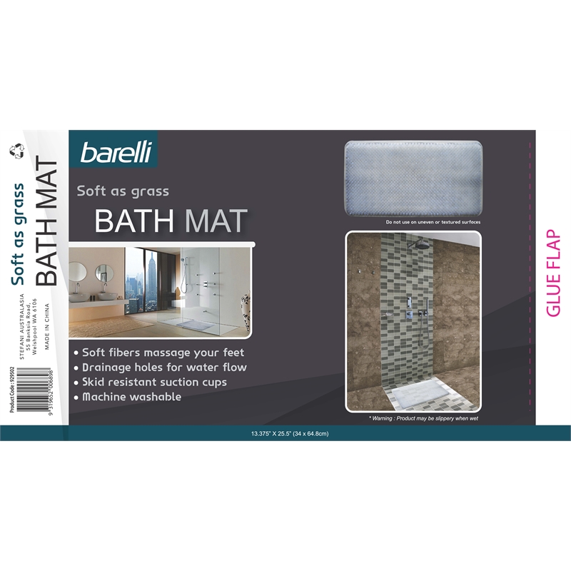 Barelli 34 x 64.8cm Soft As Grass Bath Mat Bunnings Warehouse