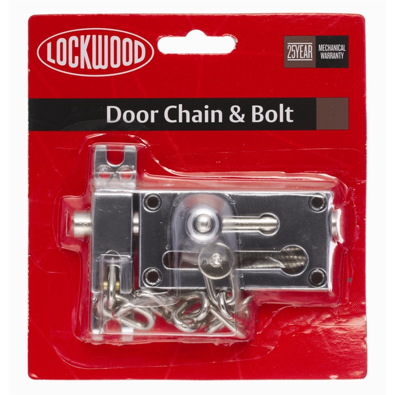 Lockwood Bright Chrome Door Bolt / Chain Bunnings Warehouse