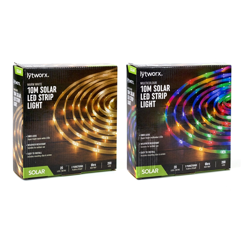 Lytworx 200 Led 10m 2 Function Solar Strip Lights Lytworx 200 Led 10m 2 Function Solar Strip Lights