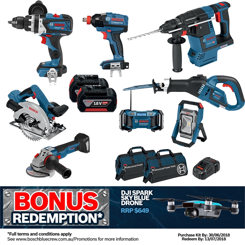 Bosch Professional Cordless 18V 8 Piece Combo Kit | Bunnings Warehouse