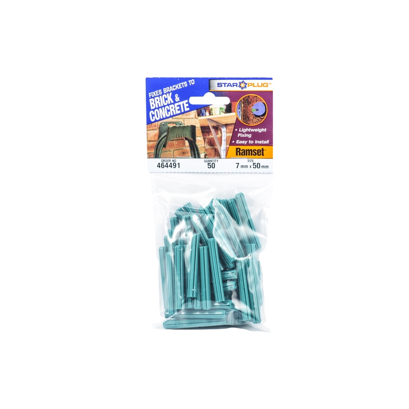 Ramset 7 x 50mm Green Plastic Wall Plugs 50 Pack Bunnings Warehouse