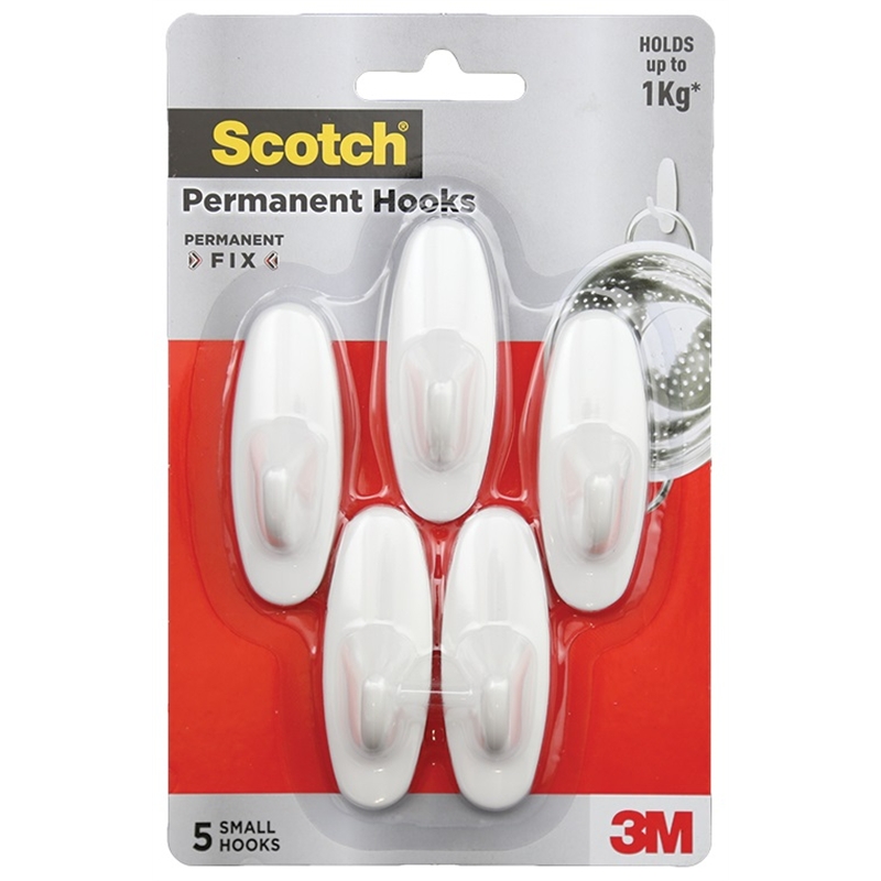 Scotch Permanent Small Oval Hooks 5 Pack Bunnings Warehouse