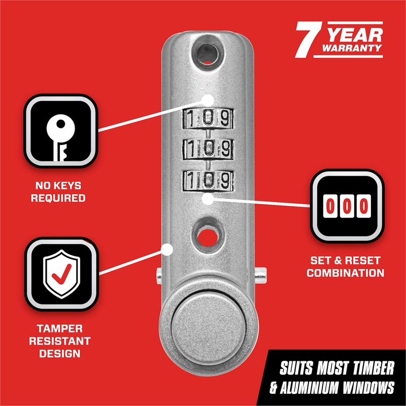 Pinnacle Silver Digital Window Lock 2 Pack Bunnings Warehouse