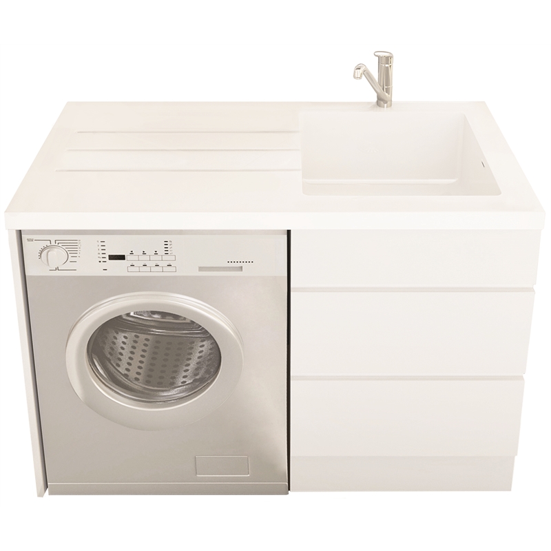 Everhard White Bloom Sink Laundry Unit Rh 1th