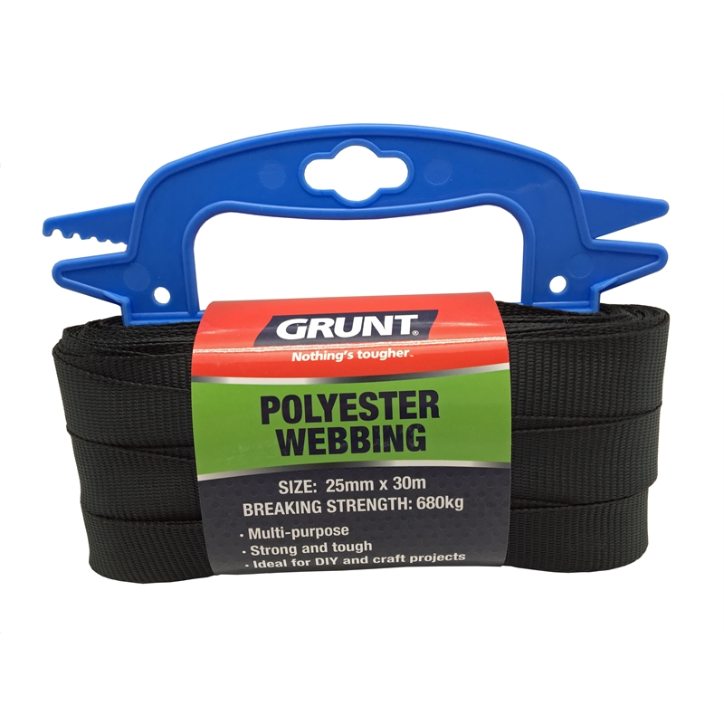 Grunt 25mm X 30m Poly Webbing Black Bunnings Warehouse