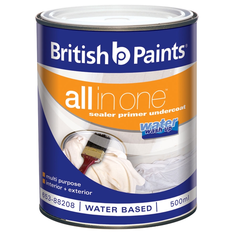 British Paints Prep 4 in 1 500ml White Water Based Primer Sealer ...