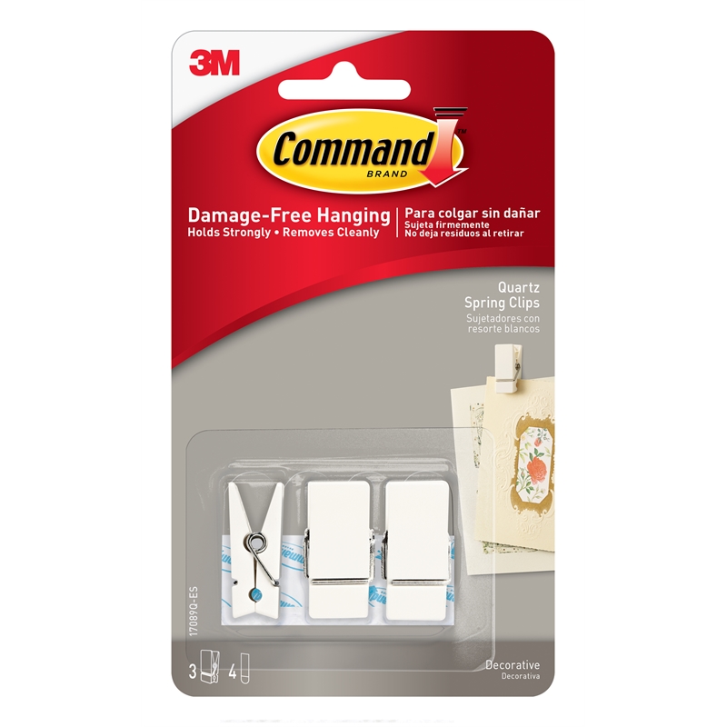 Command™ Adhesive Quartz Spring Clips 3 Pack Bunnings Warehouse