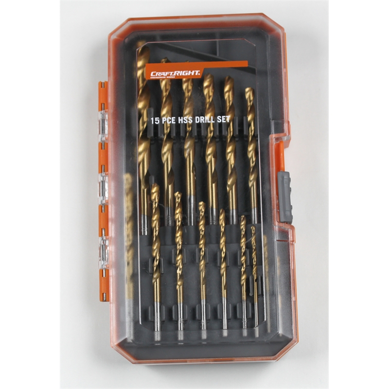 Drill Bit Set Craftright 15pce Hss Titanium 129800015p I/N 6360180