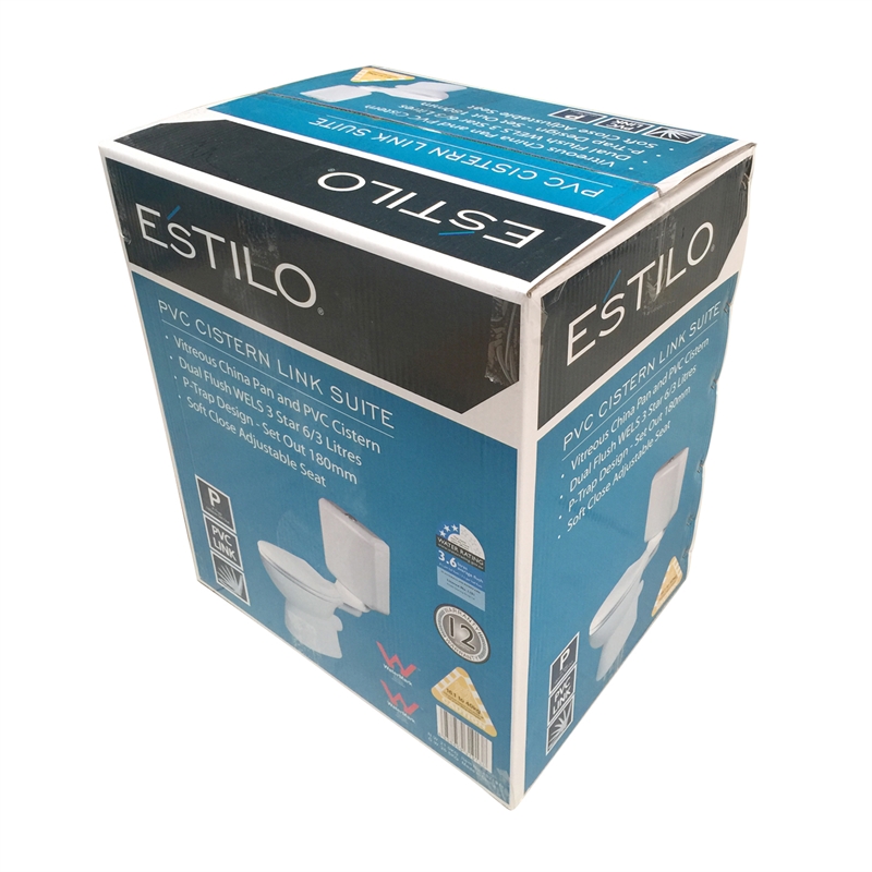 Estilo WELS 3 Star 36L/min PVC Link P Trap Toilet Suite Bunnings