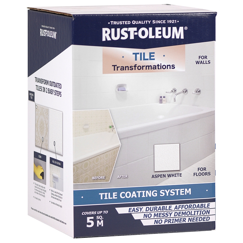 Rust Oleum Aspen White Tile  Transformations Tile  Coating 