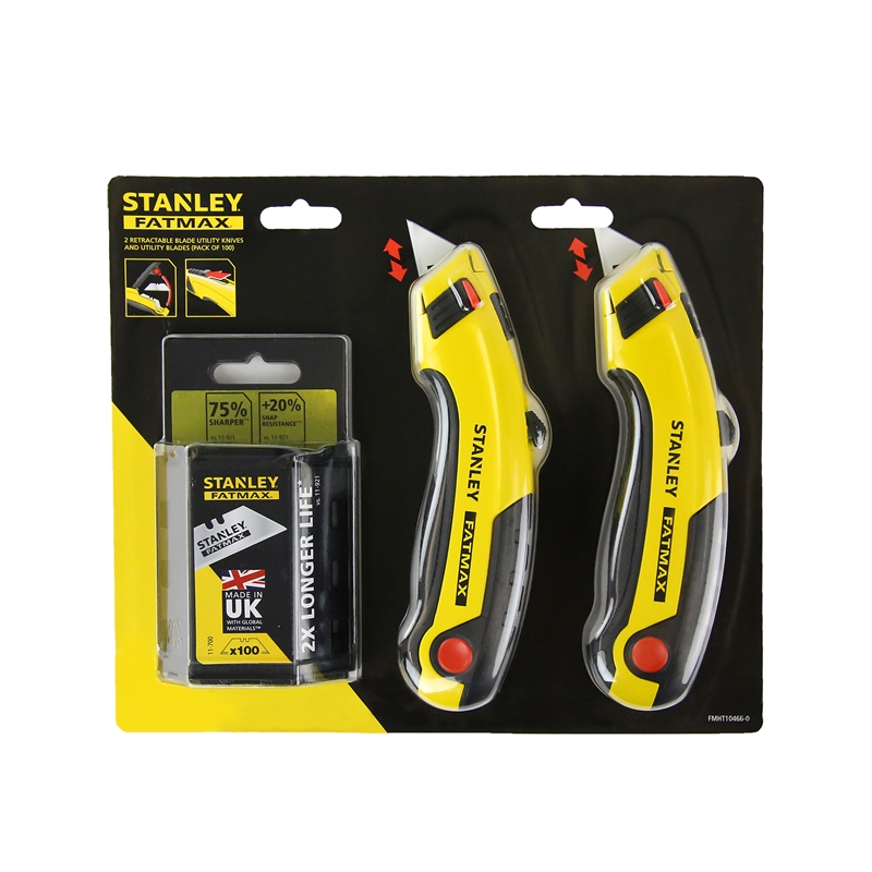 Stanley FatMax Retractable Utility Knife And Blade Pack Bunnings