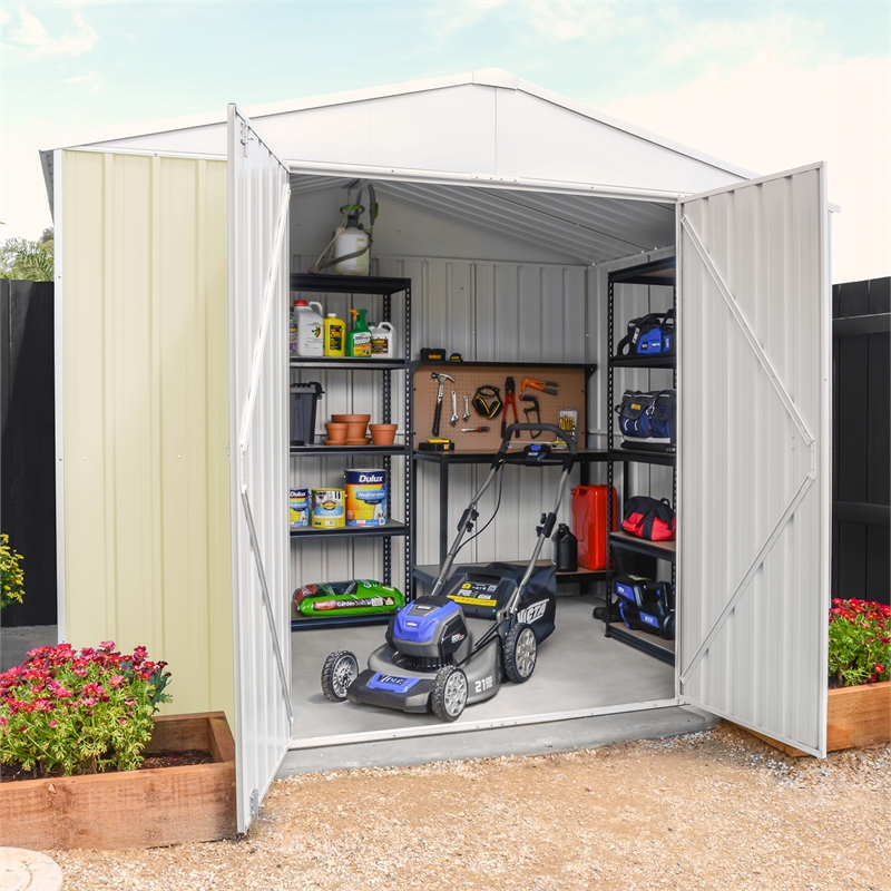 pinnacle 3.0 x 2.3 x 2.4m garden shed - zinc bunnings