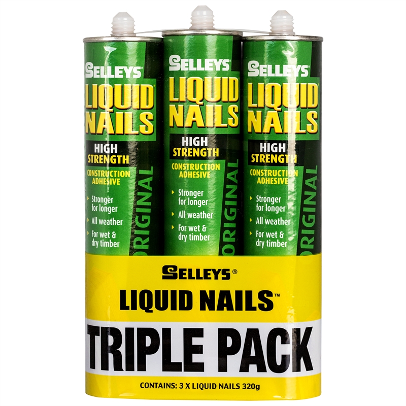 Selleys 320g Liquid Nails Construction Adhesive - 3 Pack ...