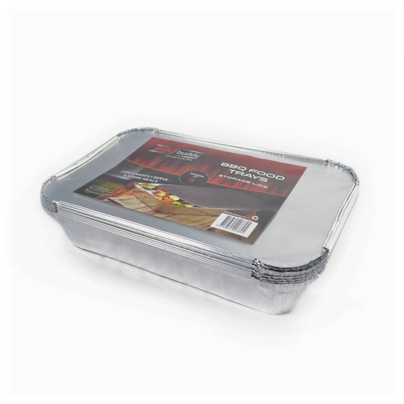 BBQ Buddy Large Foil Tray with Lid 8 Pack I/N 3180565 Bunnings