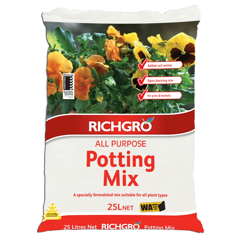 Richgro 25L All Purpose Potting Mix I/N 2961500 Bunnings Warehouse