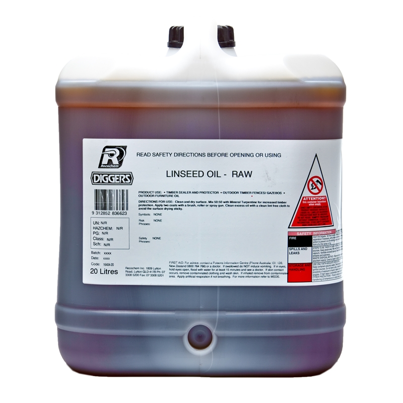 Recochem 20L Raw Linseed Oil Bunnings Warehouse