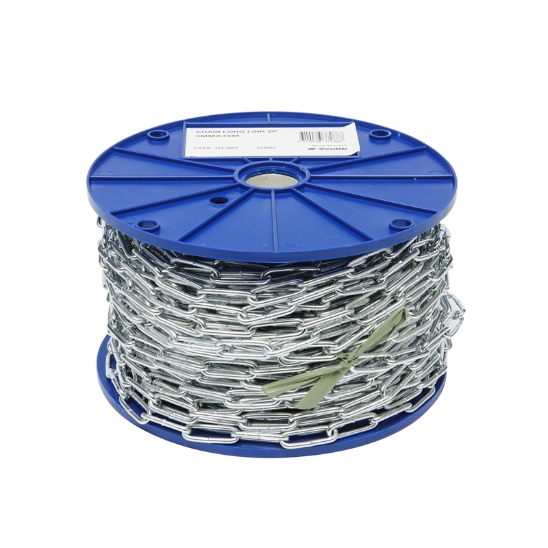 Zenith 3mm Zinc Plated Long Link Utility Chain Bunnings Warehouse